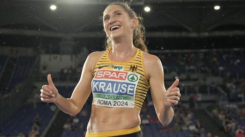 Die deutsche Hindernisläuferin Gesa Krause bei der Leichtathletik-EM in Rom.