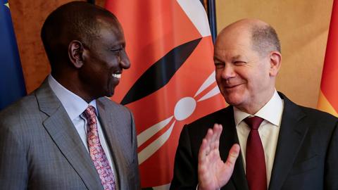 William Ruto (links) und Olaf Scholz 2023