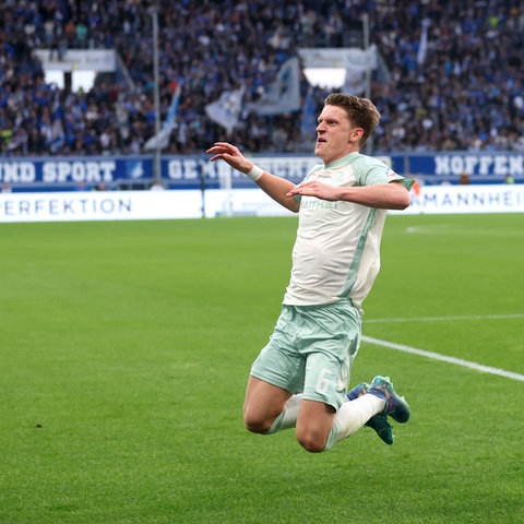 Jens Stage feiert sein drittes Tor für Werder Bremen