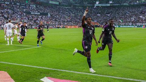 FC-Bayern-Torjubel nach dem 2:1 durch Mathys Tel in der 87. Minute