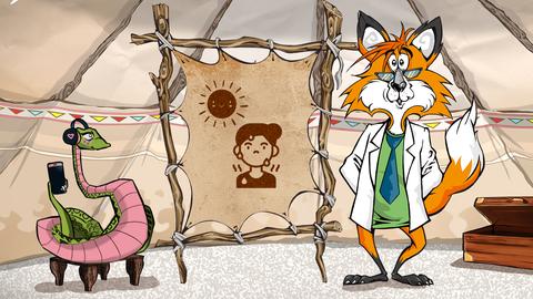 Fuchs Fox und Schlange Polly im Wunderwigwam