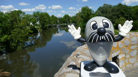 Otto auf der alten Lahnbrücke in Wetzlar