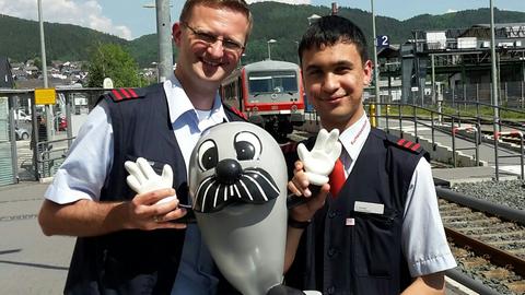 Onkel Otto am Bahnhof in Bad Laasphe